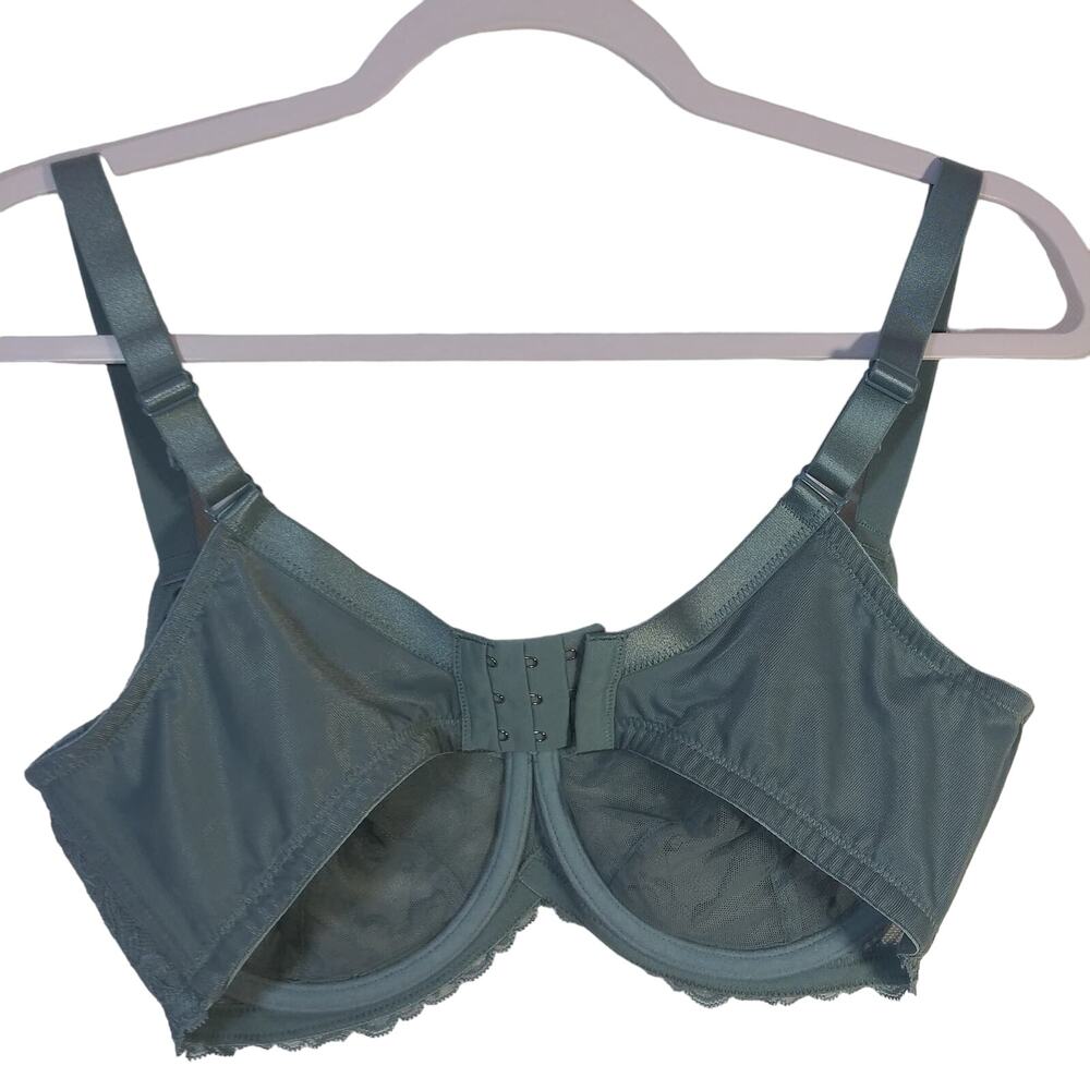 HSIA Teal FLOWER POWER Freesia Lace Underwire Bra Size 36D - Picture 2 of 6